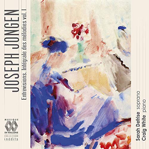 CD cover with abstract watercolor painting in blues, reds, and whites.
