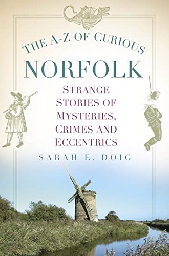 Book cover: "The A-Z of Curious Norfolk" with historical illustrations.