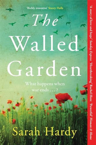 Book cover: "The Walled Garden" with flowers, birds, and author Sarah Hardy.
