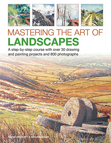 Book cover: “Mastering the Art of Landscapes” with painted hillside scene.