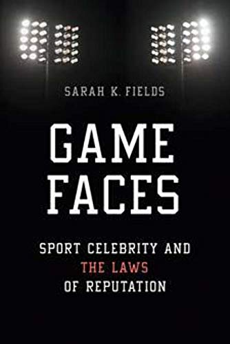 Book cover for “Game Faces” with bright white text on a dark background.