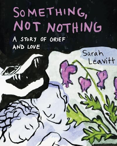 Book cover with watercolor illustration of people and purple flowers.