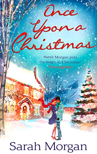 Book cover with snowy landscape, couple embracing, and festive title.
