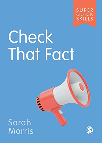 Book cover: “Check That Fact” with a red megaphone illustration.