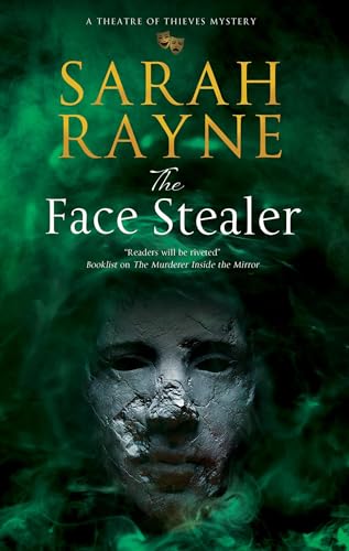 Book cover: distorted face emerging from dark green smoke, title “The Face Stealer”.