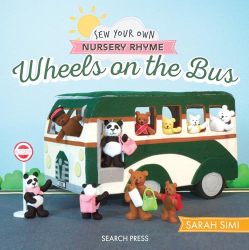 Felt craft kit featuring a green bus with animal passengers.
