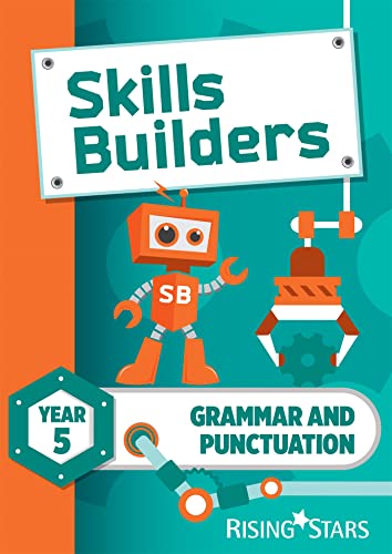 Year 5 grammar and punctuation pupil book cover with robot illustration.