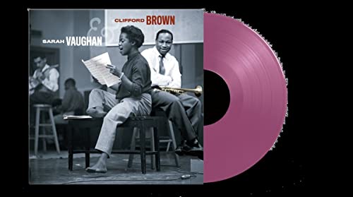 Sarah Vaughan and Clifford Brown album cover with translucent purple vinyl record.