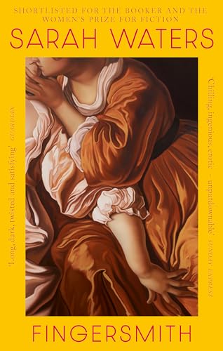 Book cover for “Fingersmith” by Sarah Waters, featuring a painted woman.