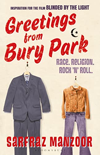 Book cover: “Greetings from Bury Park” with suit and jacket imagery.
