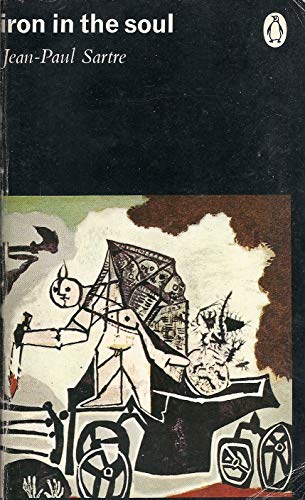 Book cover for Iron in the Soul by Jean-Paul Sartre with abstract surrealist illustration.