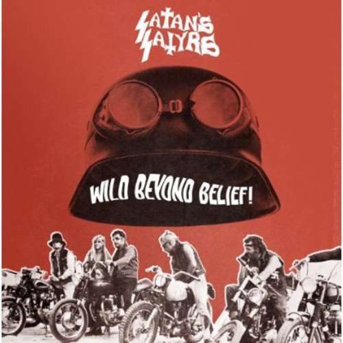 RedLoud red album cover with a leather helmet, goggles, and five bikers on motorcycles.