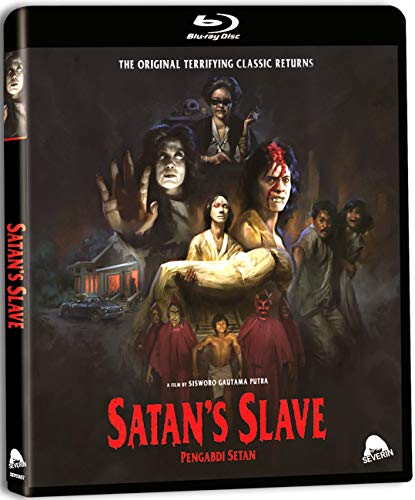 Blu-ray cover for horror film "Satan's Slave" with ghostly figures.