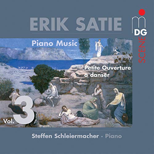 CD cover for Erik Satie’s “Piano Music” featuring a classical painting.