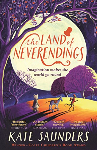 Book cover: children and a donkey walk towards a large moonlit tree.