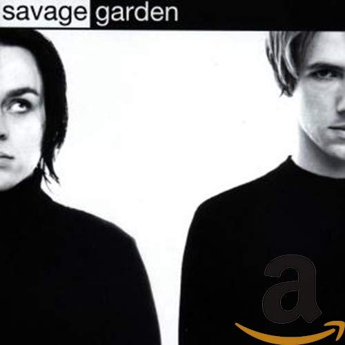 Black and white portrait of the duo Savage Garden on their self-titled album cover.