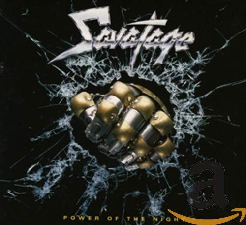 Savatage album cover, “Power Of The Night,” featuring a robotic hand.
