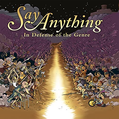 Album cover showing two opposing armies of cartoon characters charging toward a glowing path.