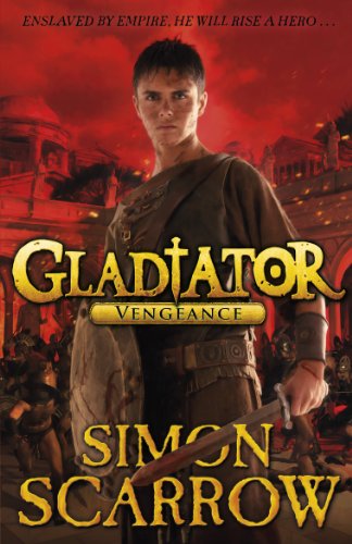Book cover: a young gladiator with a sword, Roman architecture backdrop.