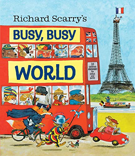 Book cover featuring anthropomorphic animals on a red bus with the Eiffel Tower behind.