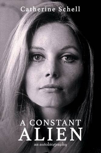 Black and white book cover featuring a portrait of Catherine Schell with title text.