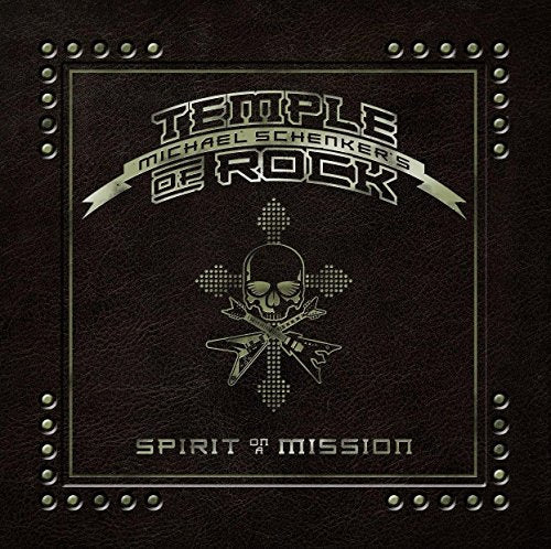 CD cover for Michael Schenker’s “Spirit on a Mission” with skull and guitars.
