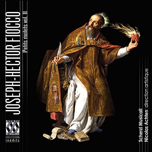CD cover featuring a painting of a saint holding a flaming heart.