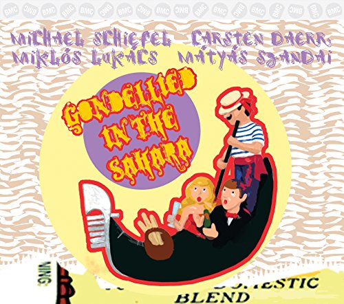CD cover: illustrated gondola with figures in a desert scene.