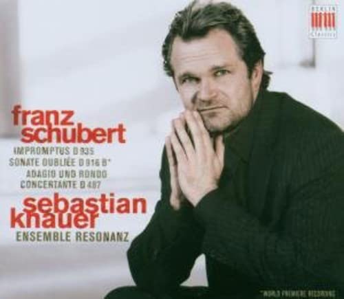 CD cover featuring pianist Sebastian Knauer and composer Franz Schubert’s name.