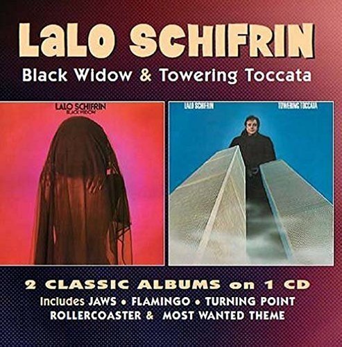 CD cover featuring Lalo Schifrin albums Black Widow and Towering Toccata side by side.