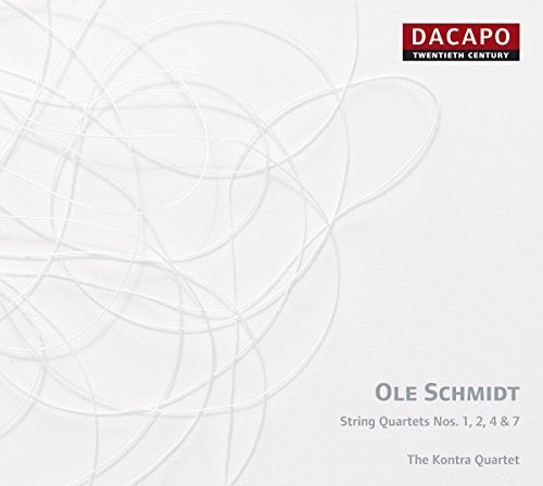 CD cover for Ole Schmidt’s String Quartets, with abstract white lines.