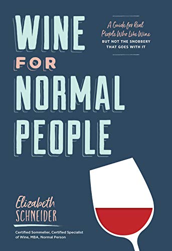 Book cover with large white text, “Wine for Normal People,” and a wine glass.