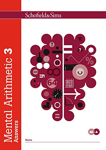 Red book cover with math symbols and the title "Mental Arithmetic 3 Answers.