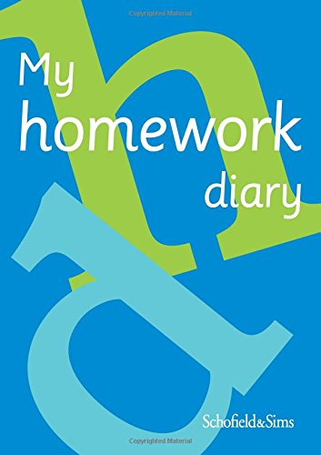 Blue and green cover of "My Homework Diary" for ages 7-11.