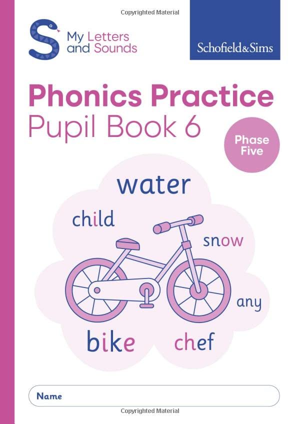 Cover of My Letters and Sounds Phonics Practice Pupil Book 6 featuring a bicycle.