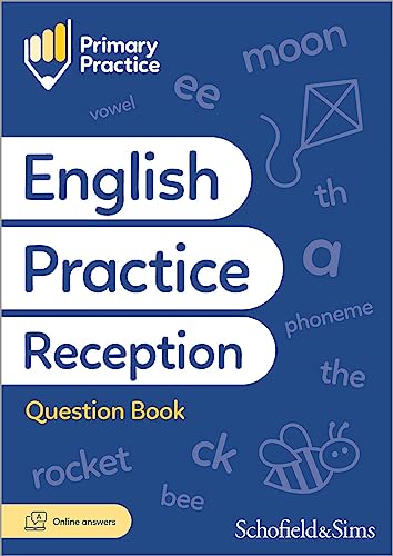 Blue book cover with white text: “English Practice Reception Question Book”.