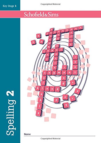The image shows a workbook cover titled "Spelling 2" with a maze illustration.