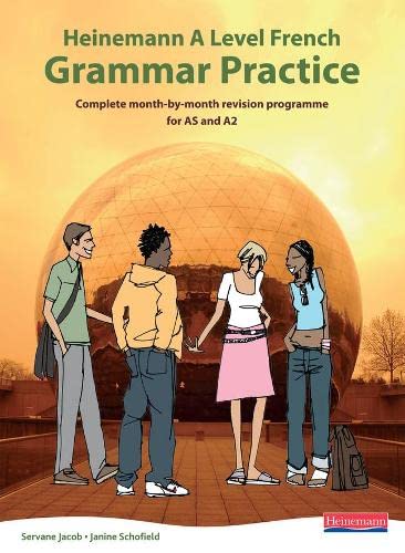 Heinemann A Level French Grammar Practice book cover with students.