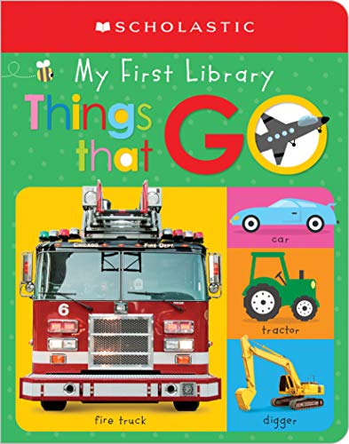 Book cover featuring a red fire truck and other vehicles.