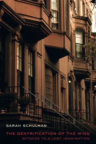 Brownstone buildings with ornate details and book title overlay.