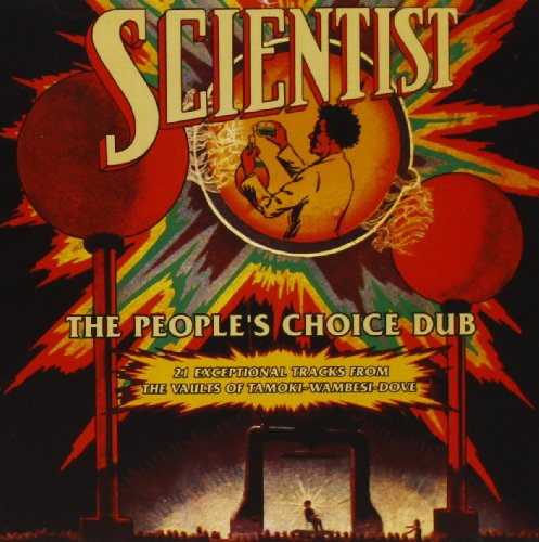 CD cover art featuring a scientist with beakers against a vibrant, explosive background.