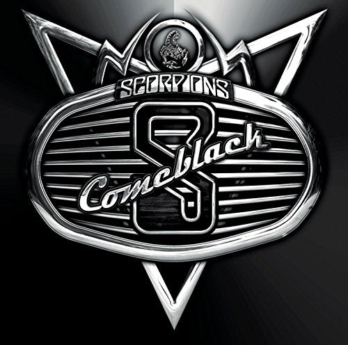 Scorpions "Comeblack" CD cover with a stylized silver scorpion emblem.