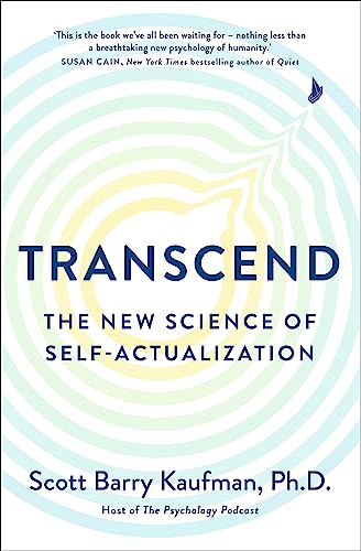 Book cover for Transcend by Scott Barry Kaufman with a light blue ripple background.