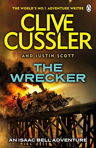 Book cover: "The Wrecker" by Clive Cussler, featuring a train crash.