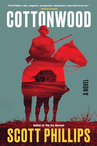 Book cover for “Cottonwood” featuring a silhouetted rider on horseback.