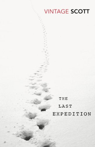 Book cover: footprints in snow, red text "Vintage Scott", title below.