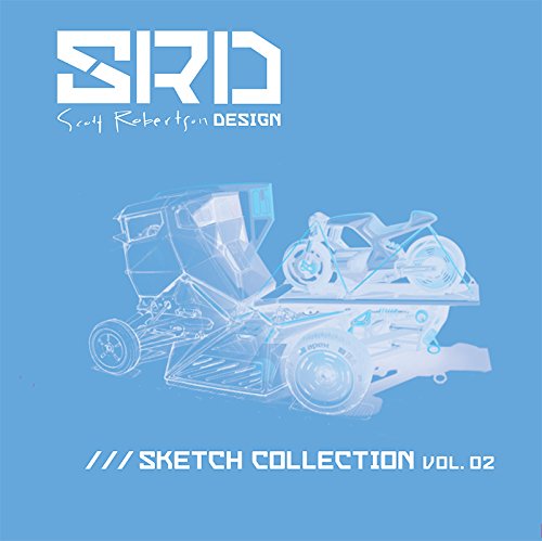 Blue cover with white vehicle sketches and “SRD Sketch Collection Vol. 02”.