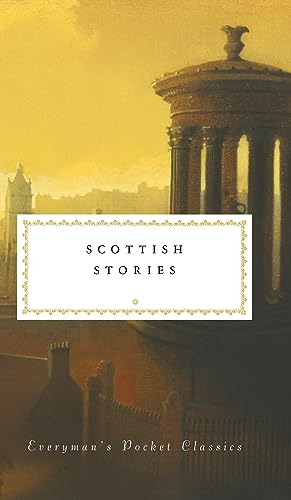 Book cover for “Scottish Stories” with a classical building backdrop.