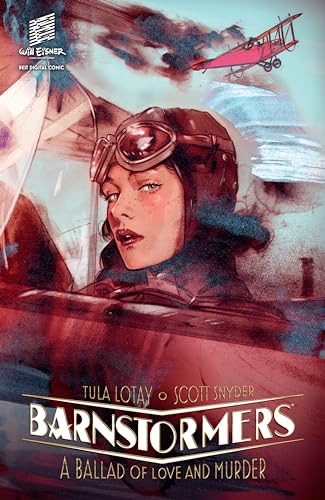 Comic book cover: pilot with goggles, biplane in sky, red title "Barnstormers".