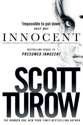 Book cover for “Innocent” by Scott Turow, featuring a woman’s eye.
